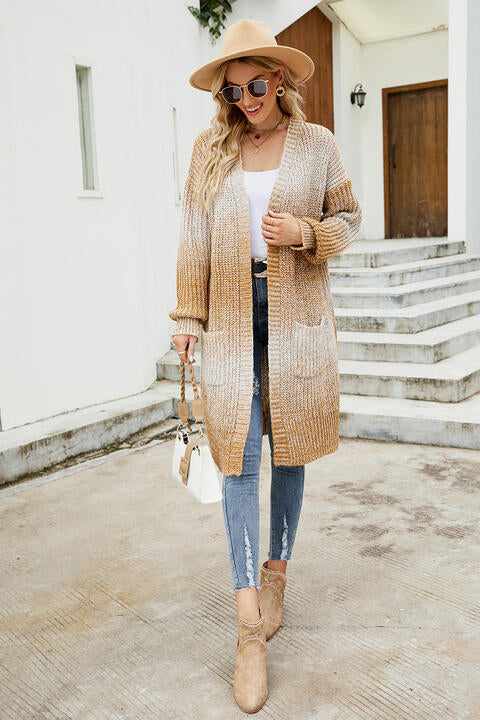 Gradient Open Front Cardigan - Deals DejaVu