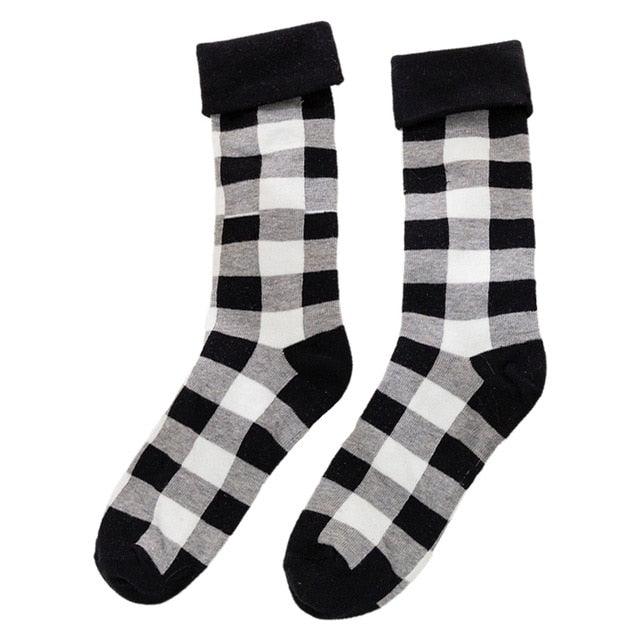 1 Pair Plaid Socks - Casual Autumn And Winter Adult Socks For Christmas (2U92)