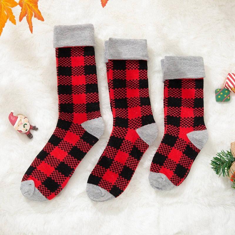 1 Pair Plaid Socks - Casual Autumn And Winter Adult Socks For Christmas (2U92)