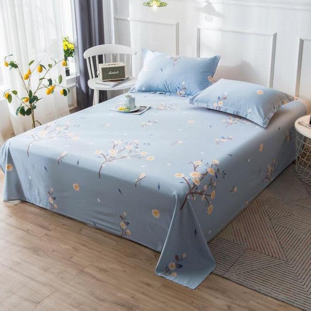 1 Pcs Ployester/Cotton Bed Sheet Set King Full Queen Twin Size Bed Sheet (D63)(5BM)(3BM)