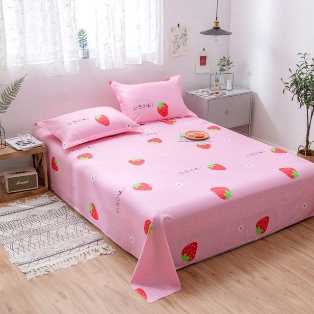 1 Pcs Ployester/Cotton Bed Sheet Set King Full Queen Twin Size Bed Sheet (D63)(5BM)(3BM)