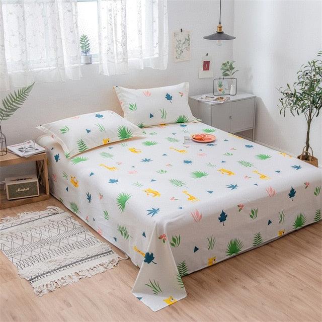 1 Pcs Ployester/Cotton Bed Sheet Set King Full Queen Twin Size Bed Sheet (D63)(5BM)(3BM)