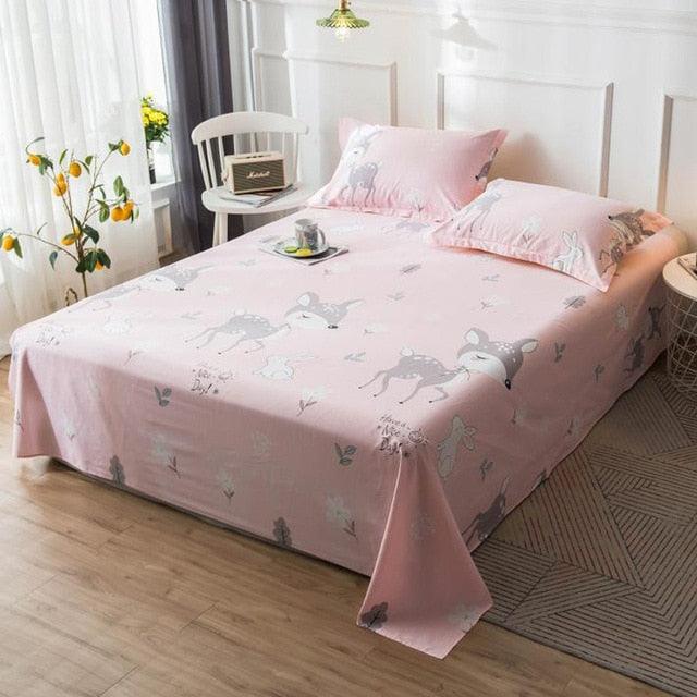1 Pcs Ployester/Cotton Bed Sheet Set King Full Queen Twin Size Bed Sheet (D63)(5BM)(3BM)