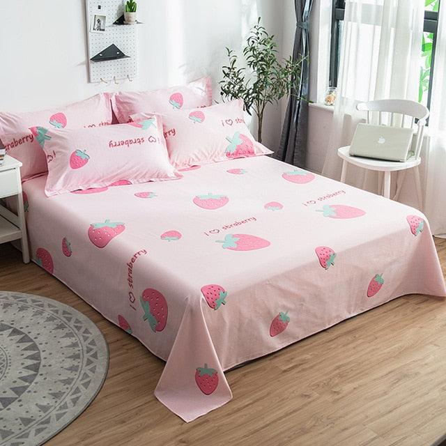 1 Pcs Ployester/Cotton Bed Sheet Set King Full Queen Twin Size Bed Sheet (D63)(5BM)(3BM)