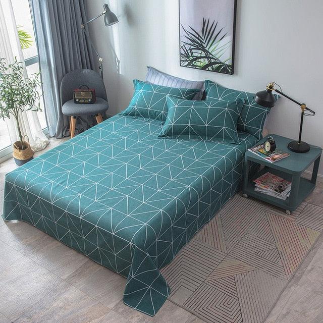 1 Pcs Ployester/Cotton Bed Sheet Set King Full Queen Twin Size Bed Sheet (D63)(5BM)(3BM)
