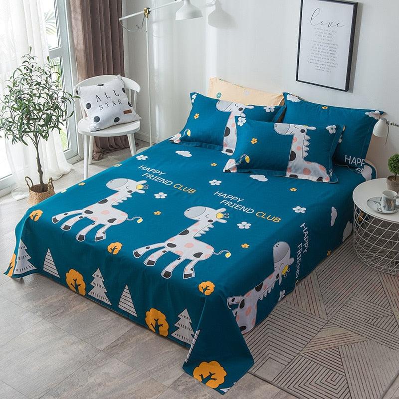 1 Pcs Ployester/Cotton Bed Sheet Set King Full Queen Twin Size Bed Sheet (D63)(5BM)(3BM)