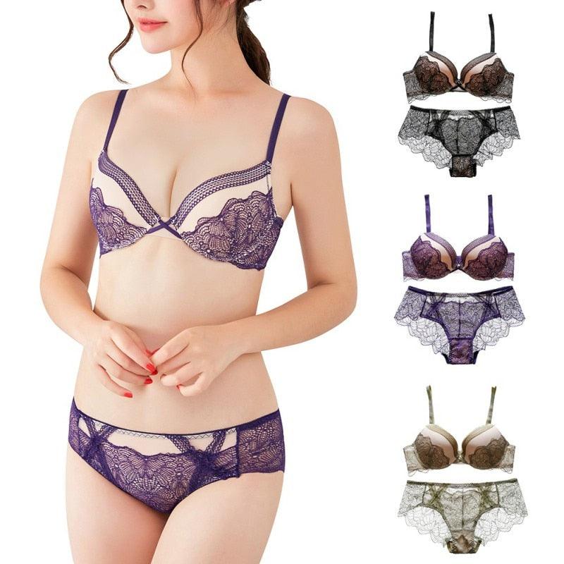 Amazing Women's Bra + Underwear Set - Sexy Lingerie Jacquard Deep V Be Deals DejaVu Amazing Women's Bra + Underwear Set - Sexy Lingerie Jacquard Deep V Be Deals DejaVu
