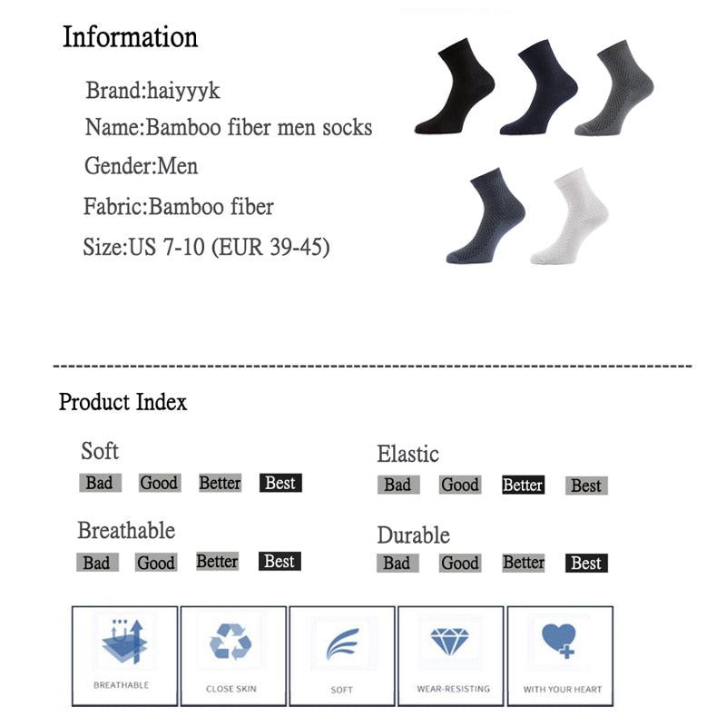 Great 10 Pairs High Quality Bamboo Fiber Men's Socks - Business Breathable Compression Socks (TG8)(F92)