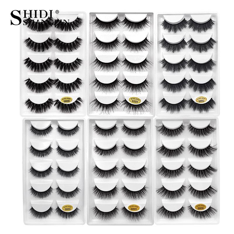 10 lots wholesale price mink eyelashes hand made false eyelash natural long 3d mink lashes (M2)
