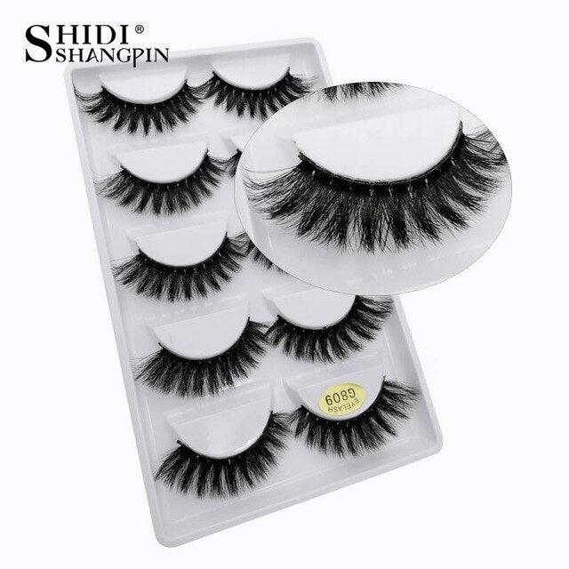 10 lots wholesale price mink eyelashes hand made false eyelash natural long 3d mink lashes (M2)