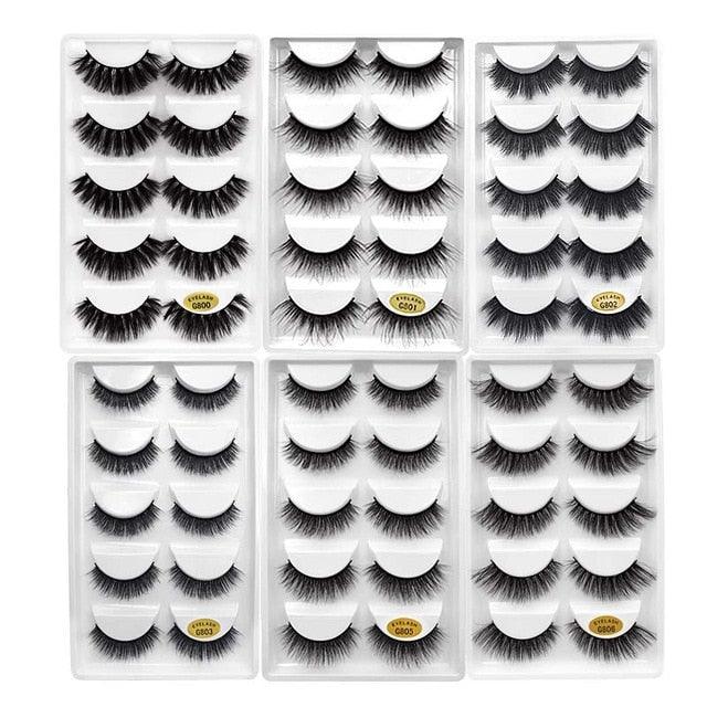 10 lots wholesale price mink eyelashes hand made false eyelash natural long 3d mink lashes (M2)