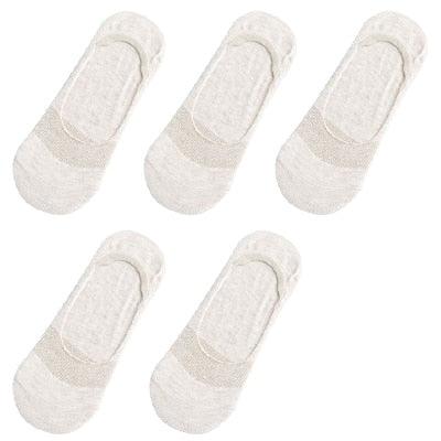 Great 10 pieces = 5 pairs Women's Cotton No Show Socks - non-slip Silicone Sock (2WH1)(F87)