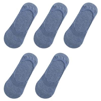 Great 10 pieces = 5 pairs Women's Cotton No Show Socks - non-slip Silicone Sock (2WH1)(F87)
