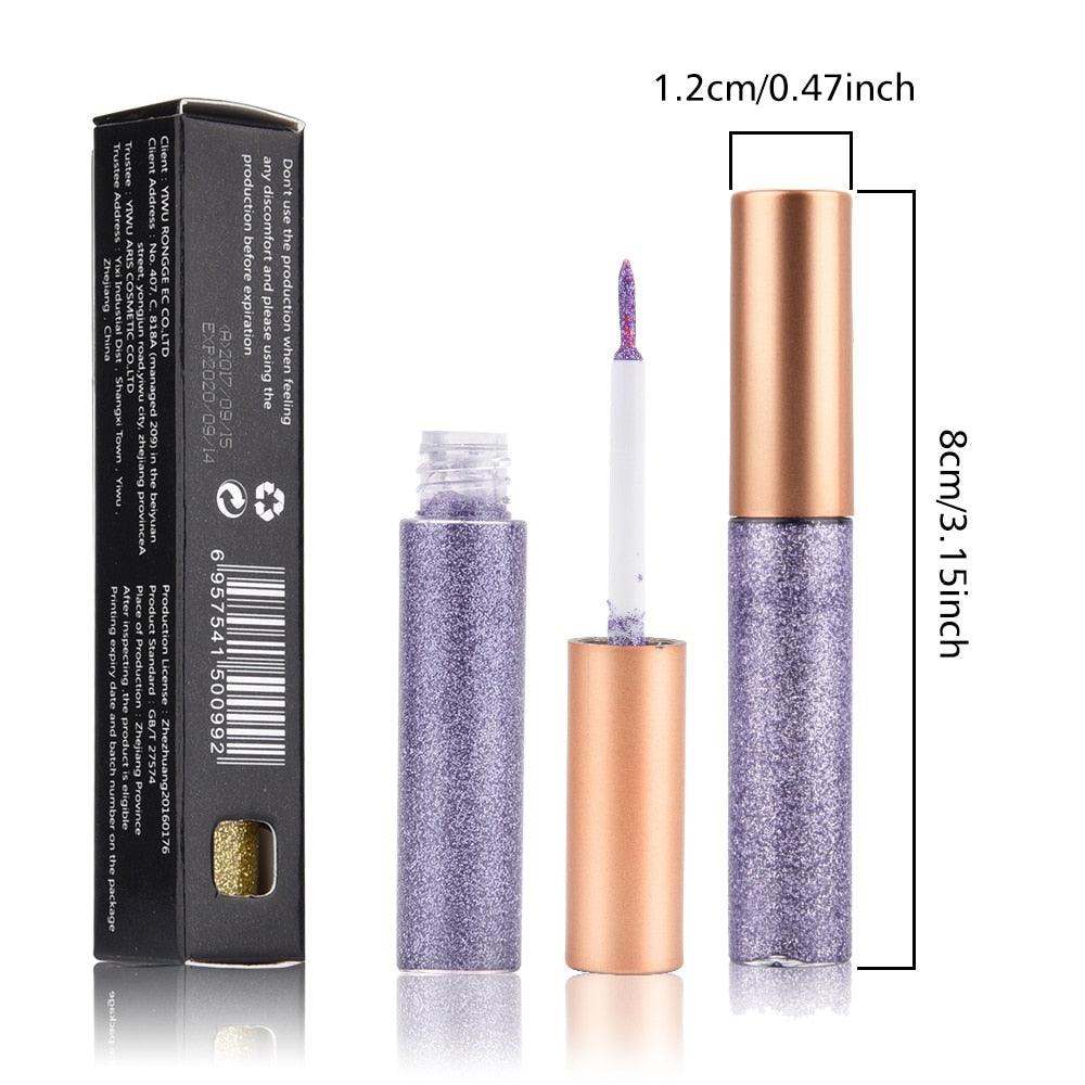 10pcs Waterproof Shimmer Pigment Glitter Eyeliner Colorful Eyeliners Silver Gold Metallic Liquid Glitters (M2)(M4)(1U86)