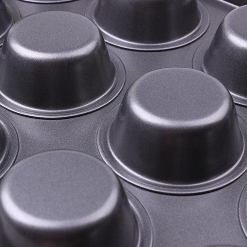 12 Cups Iron Non-stick Muffin Pan Metal Cupcake Baking Tray Mini Size (AK2)(F61)