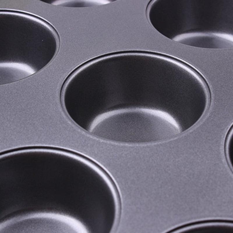 12 Cups Iron Non-stick Muffin Pan Metal Cupcake Baking Tray Mini Size (AK2)(F61)