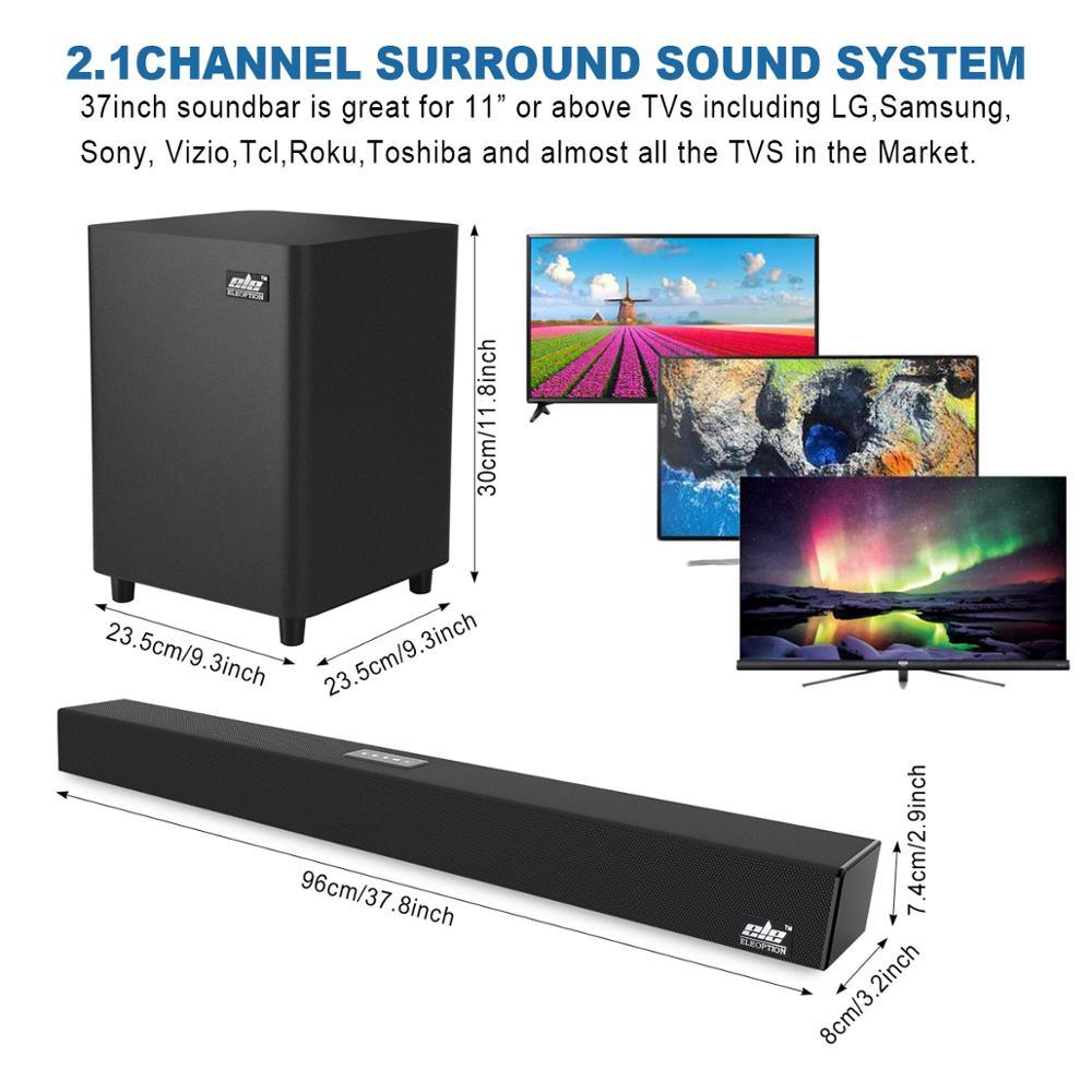 120W Home Theater Sound System Soundbar - 2.1 TV Bluetooth Speaker Support Optical AUX (HA2)(HA5)