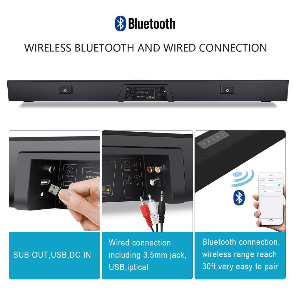 120W Home Theater Sound System Soundbar - 2.1 TV Bluetooth Speaker Support Optical AUX (HA2)(HA5)
