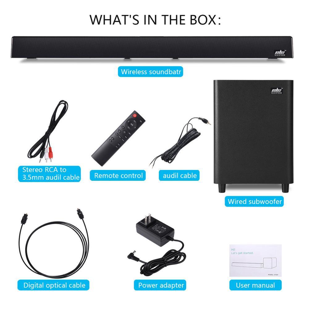 120W TV SoundBar 2.1 Wireless Bluetooth Speaker Home Theater System Sound Bar 3D Surround Remote Control With Wall Mount (HA2)