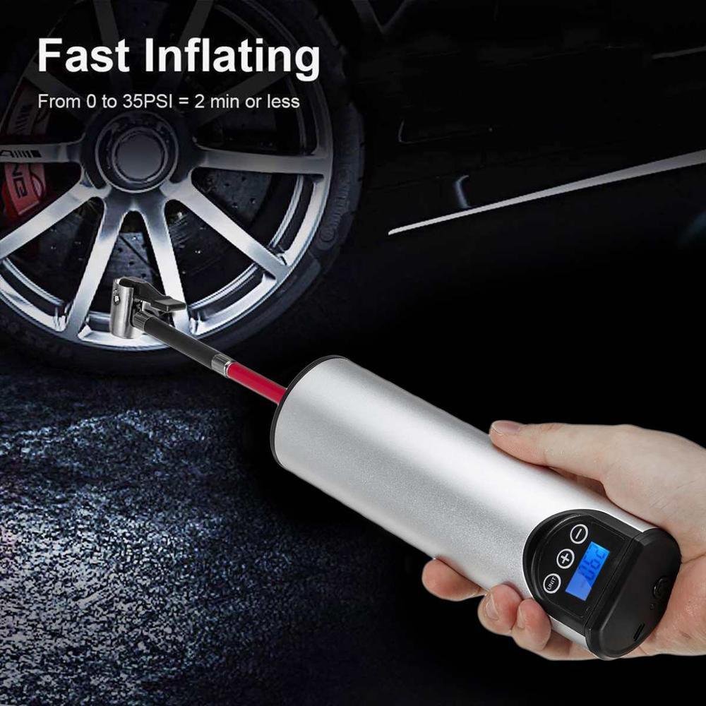 Useful 12V 150PSI Air Compressor Electric Air Pump With Tire Pressure - LCD Display Wireless Portable For Car Bicycles (1U89)(7WH1)