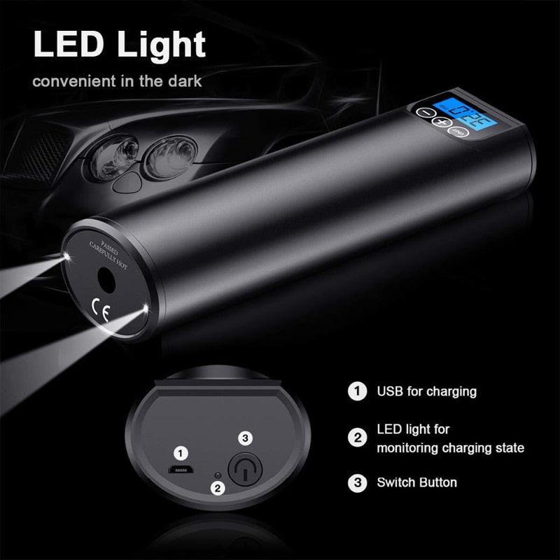 Useful 12V 150PSI Air Compressor Electric Air Pump With Tire Pressure - LCD Display Wireless Portable For Car Bicycles (1U89)(7WH1)