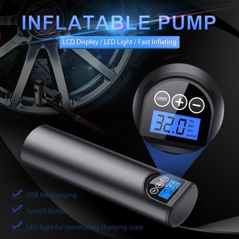 Useful 12V 150PSI Air Compressor Electric Air Pump With Tire Pressure - LCD Display Wireless Portable For Car Bicycles (1U89)(7WH1)