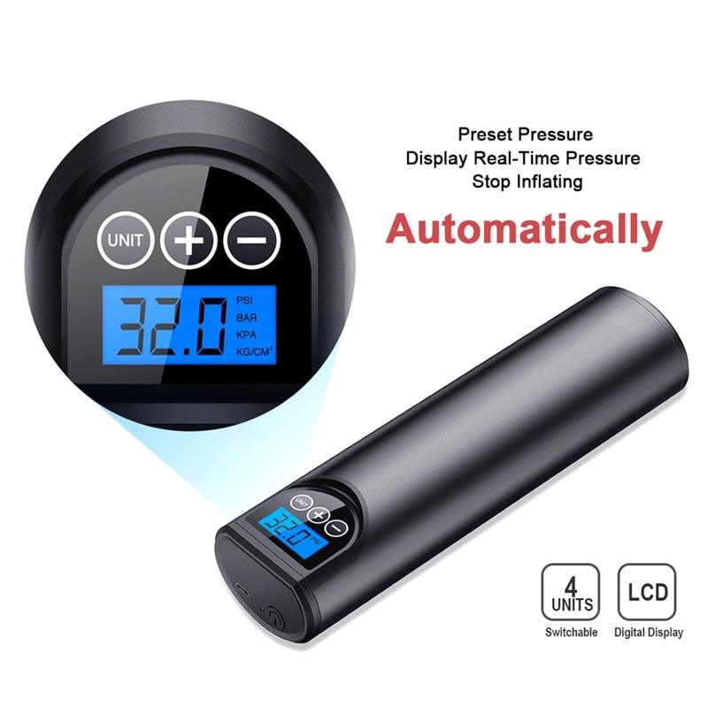 Useful 12V 150PSI Air Compressor Electric Air Pump With Tire Pressure - LCD Display Wireless Portable For Car Bicycles (1U89)(7WH1)