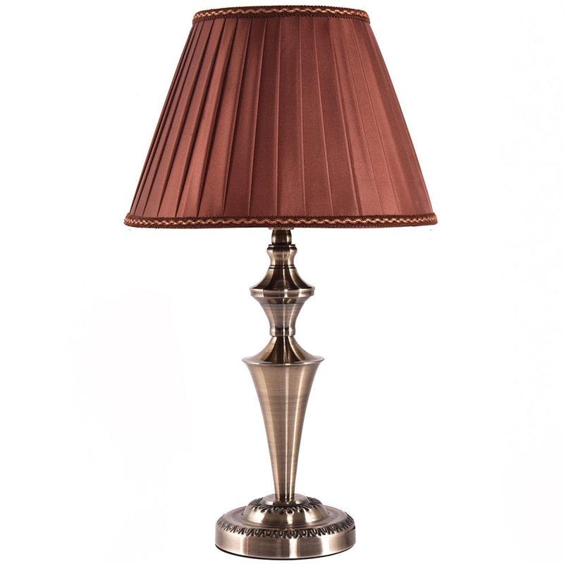 13 In Antique Brass Bedroom LED Bulb Table Lamp Durable Linen Fabric Energy Saving (LL6)(1U58)