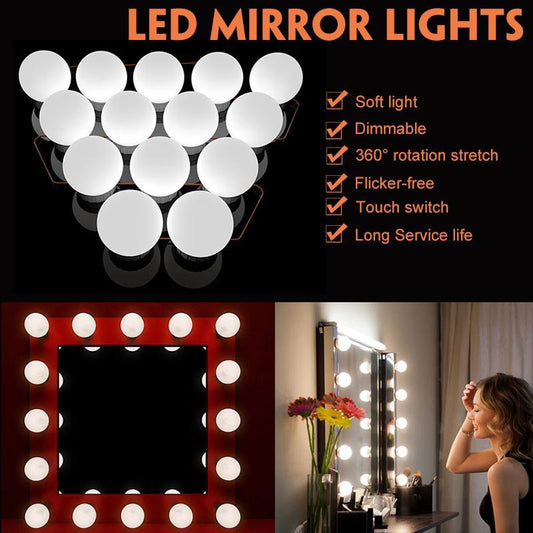 14 Bulbs LED Makeup Mirror Light Bulb 2338LM Hollywood Vanity Lights Wall Lamp for Dressing Table (D65)(B&3)(1U65)