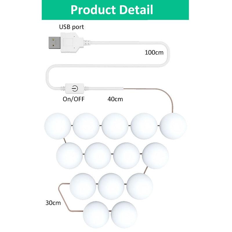 14 Bulbs LED Makeup Mirror Light Bulb 2338LM Hollywood Vanity Lights Wall Lamp for Dressing Table (D65)(B&3)(1U65)