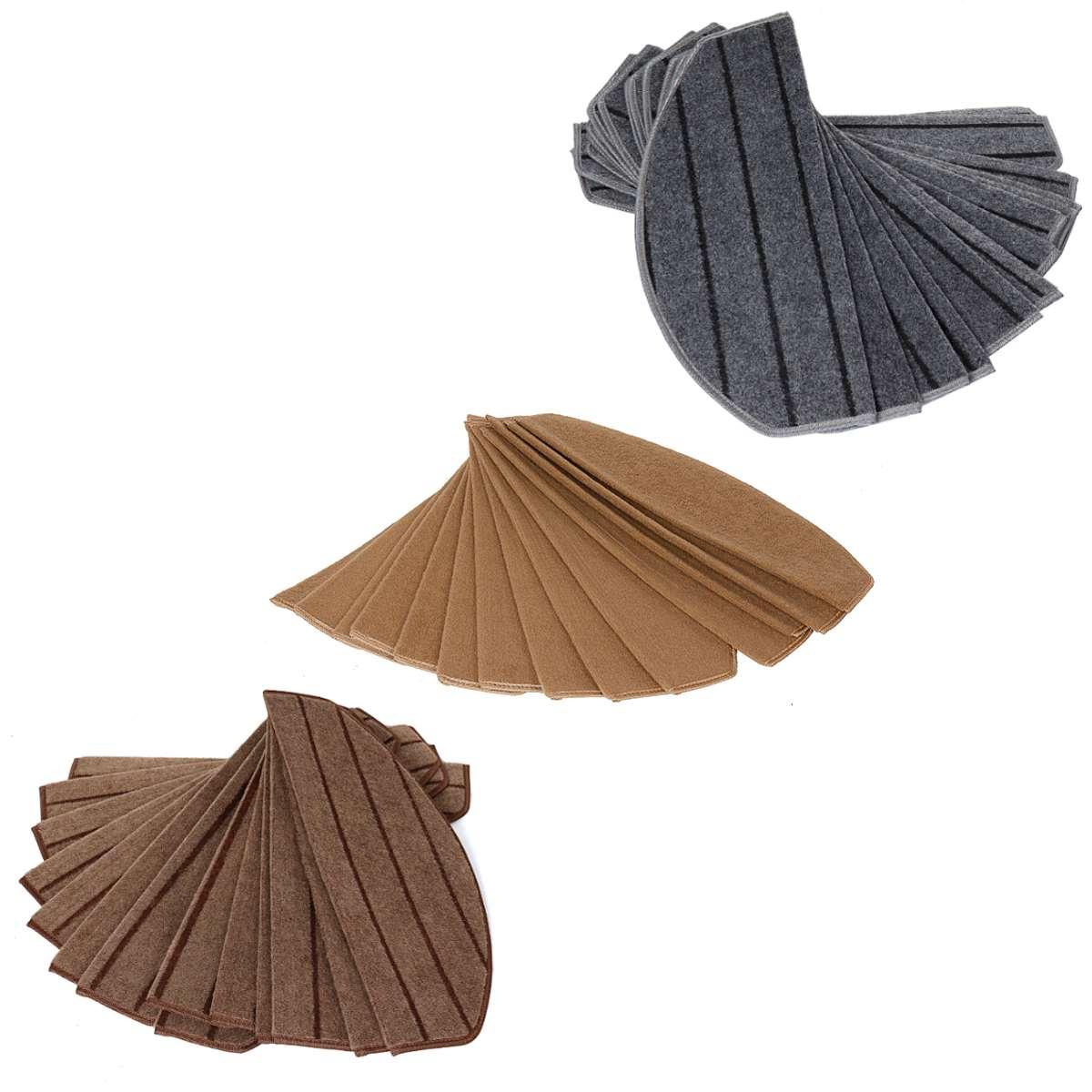14Pcs/Set Semi-Curved Self-adhesive Stair Pads 65X24cm Anti-slip Home Carpet Mat Sticky Bottom (RU2)(1U68)