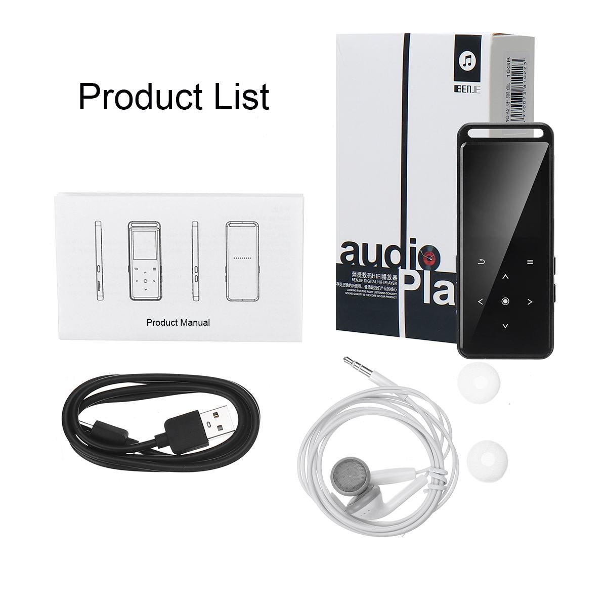 16GB bluetooth MP3 Player Earphones HiFi fm Radio mini USB mp3 Sports MP 4 HiFi Portable Music Players (HA6)(1U57)