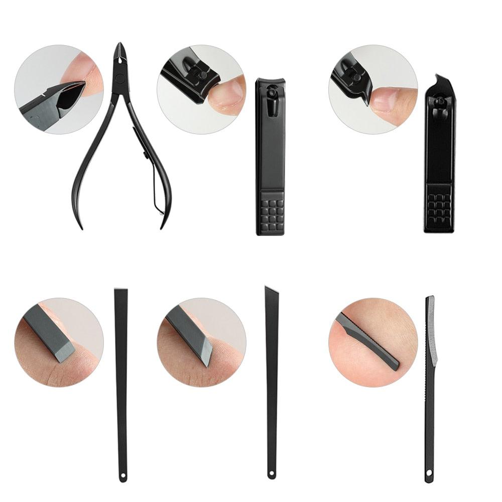 18pcs Pro Manicure Set Nail Kit Nail Art Tools - With Pusher Ingrown Nail File Polish (M5)(1U86)