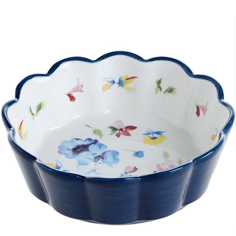 1PC Ceramic Snack Bowl Round Underglaze Color Fresh Nordic Style Home Kitchen Tableware (AK7)(F61)