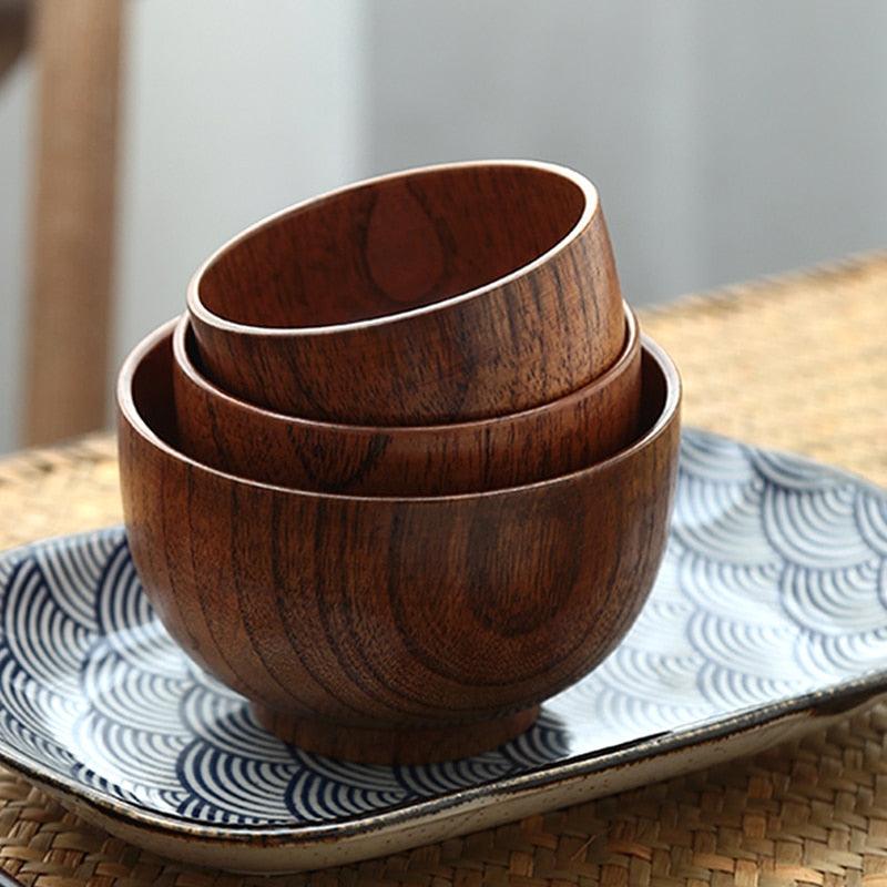 1Pc Japanese Style Wooden Bowl Wood Rice Soup Bowl (AK7)
