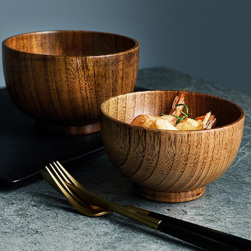1Pc Japanese Style Wooden Bowl Wood Rice Soup Bowl (AK7)