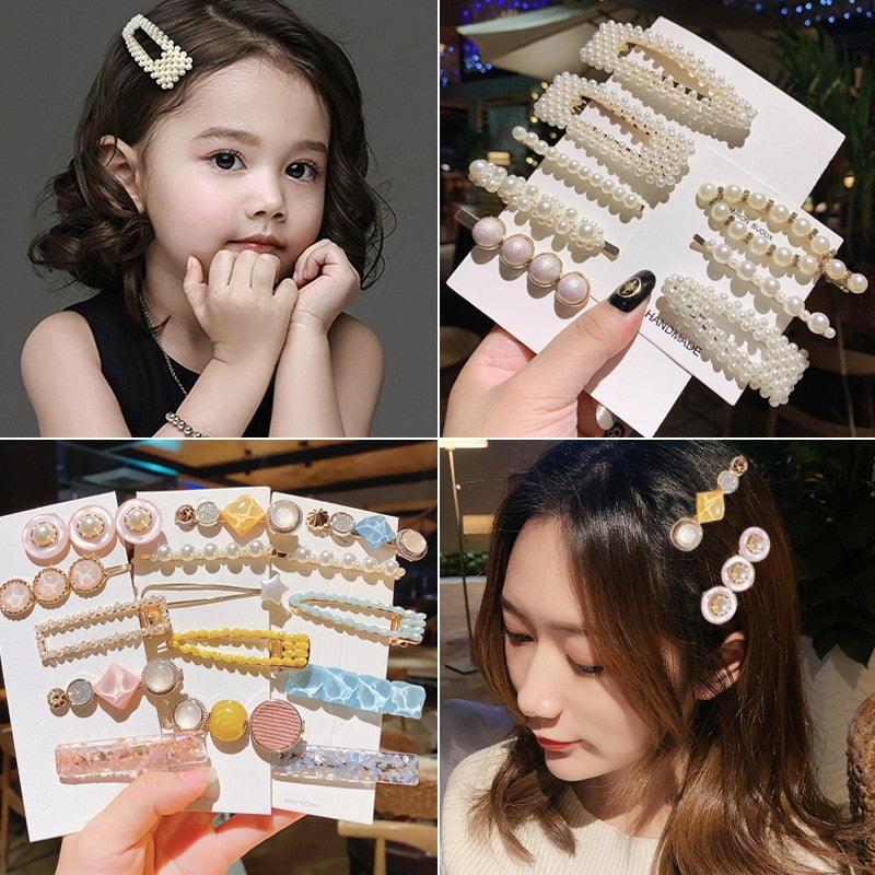 1Set Chic Pearl Hair Clips - Fashion Women's Summer Hair Accessories (8WH1)1