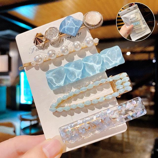 1Set Chic Pearl Hair Clips - Fashion Women's Summer Hair Accessories (8WH1)1