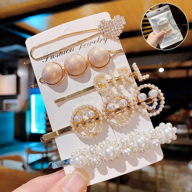 1Set Chic Pearl Hair Clips - Fashion Women's Summer Hair Accessories (8WH1)1