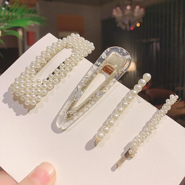 1Set Chic Pearl Hair Clips - Fashion Women's Summer Hair Accessories (8WH1)1