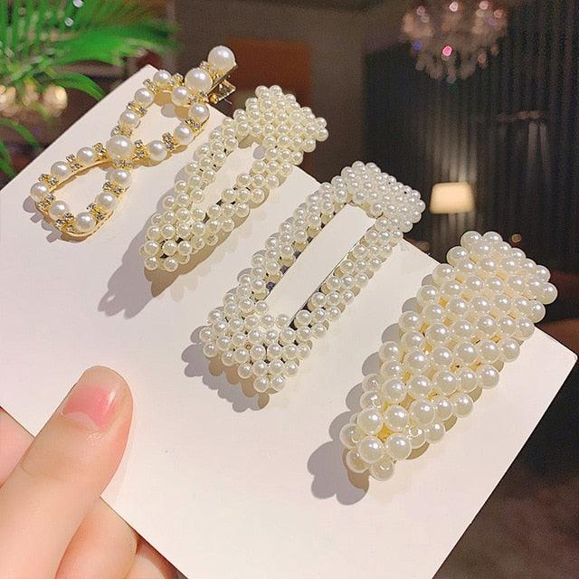 1Set Chic Pearl Hair Clips - Fashion Women's Summer Hair Accessories (8WH1)1