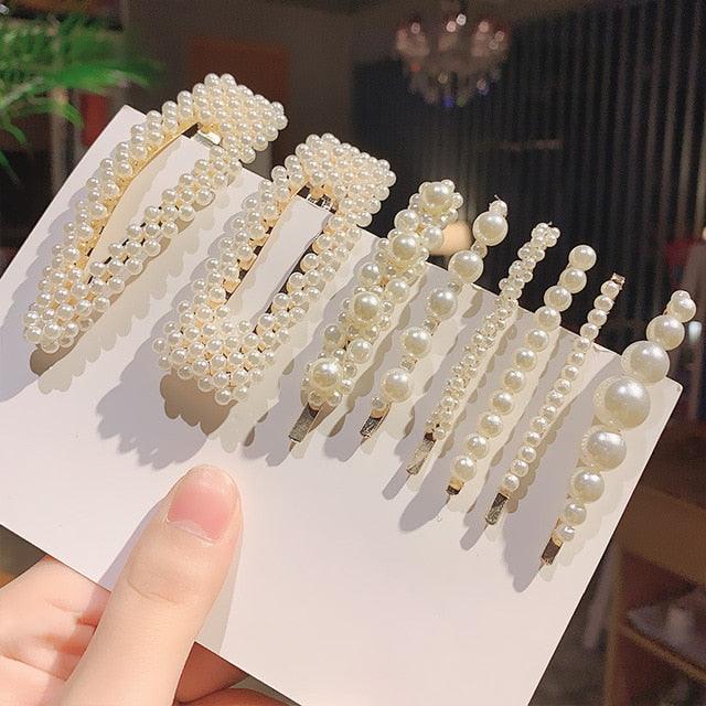 1Set Chic Pearl Hair Clips - Fashion Women's Summer Hair Accessories (8WH1)1