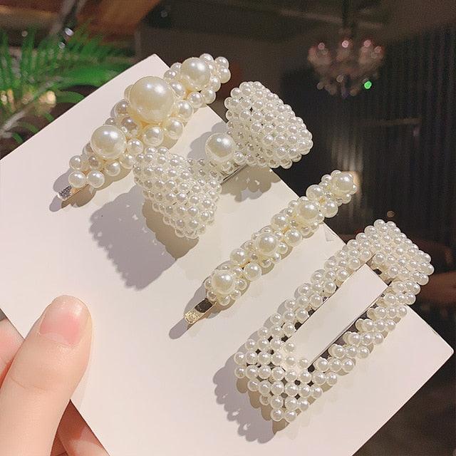 1Set Chic Pearl Hair Clips - Fashion Women's Summer Hair Accessories (8WH1)1