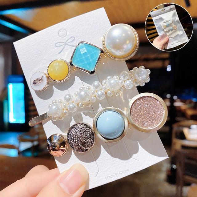 1Set Chic Pearl Hair Clips - Fashion Women's Summer Hair Accessories (8WH1)1