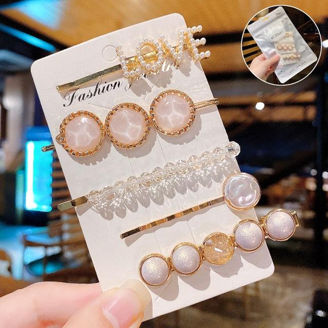 1Set Chic Pearl Hair Clips - Fashion Women's Summer Hair Accessories (8WH1)1