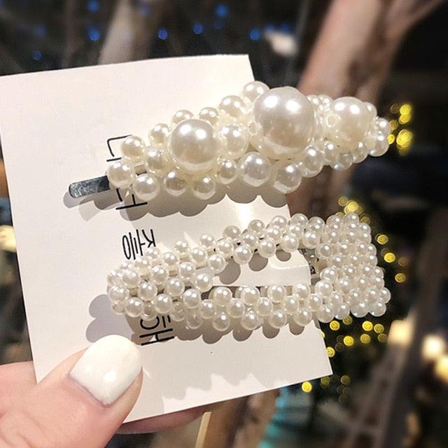 1Set Chic Pearl Hair Clips - Fashion Women's Summer Hair Accessories (8WH1)1