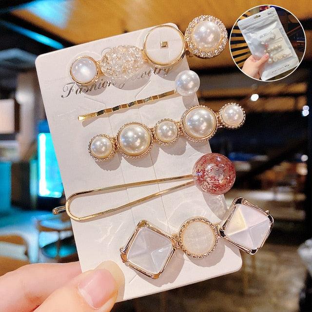 1Set Chic Pearl Hair Clips - Fashion Women's Summer Hair Accessories (8WH1)1
