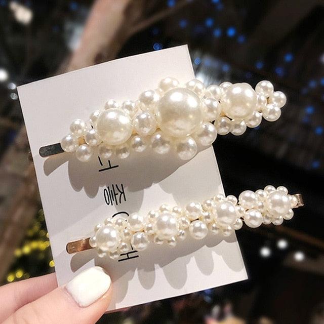 1Set Chic Pearl Hair Clips - Fashion Women's Summer Hair Accessories (8WH1)1