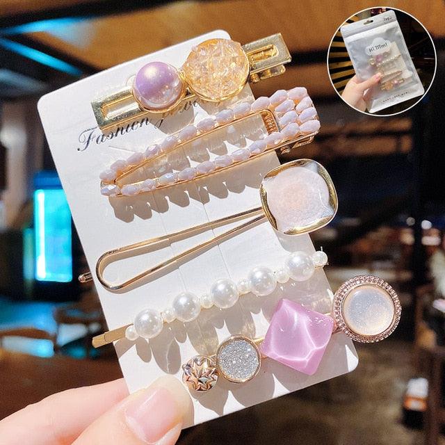 1Set Chic Pearl Hair Clips - Fashion Women's Summer Hair Accessories (8WH1)1