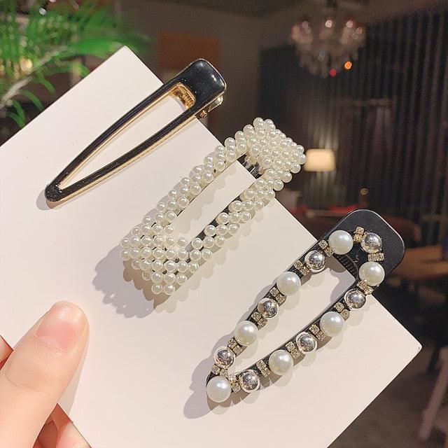 1Set Chic Pearl Hair Clips - Fashion Women's Summer Hair Accessories (8WH1)1